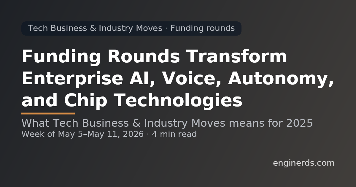 Funding Rounds Transform Enterprise AI, Voice, Autonomy, and Chip Technologies