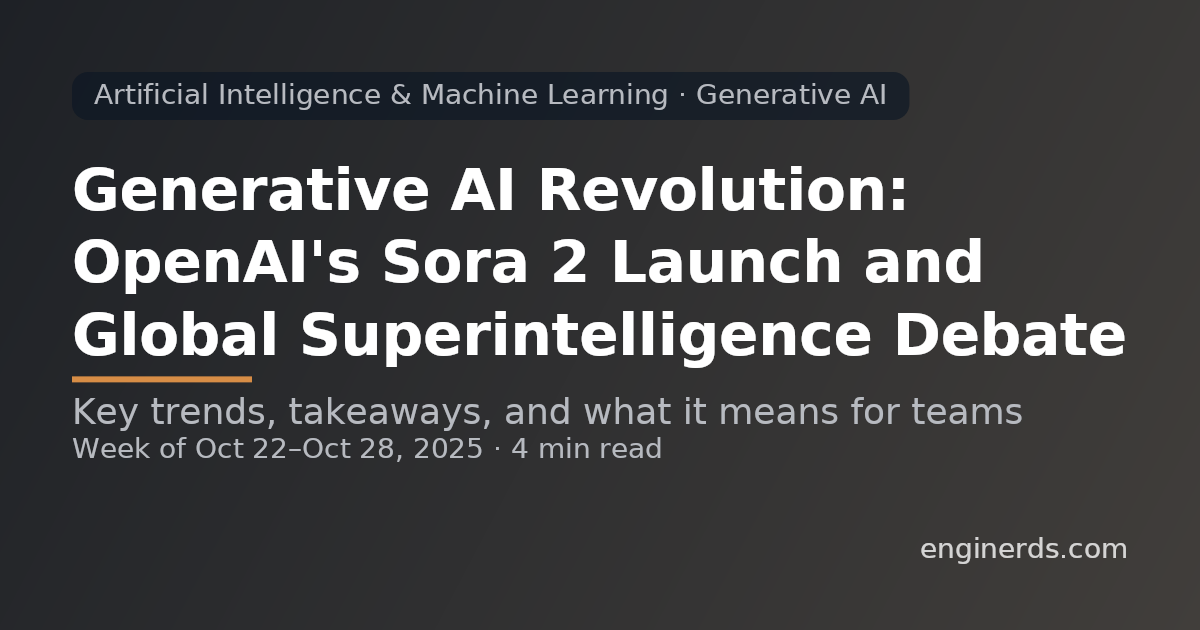 Generative AI Revolution: OpenAI's Sora 2 Launch and Global Superintelligence Debate