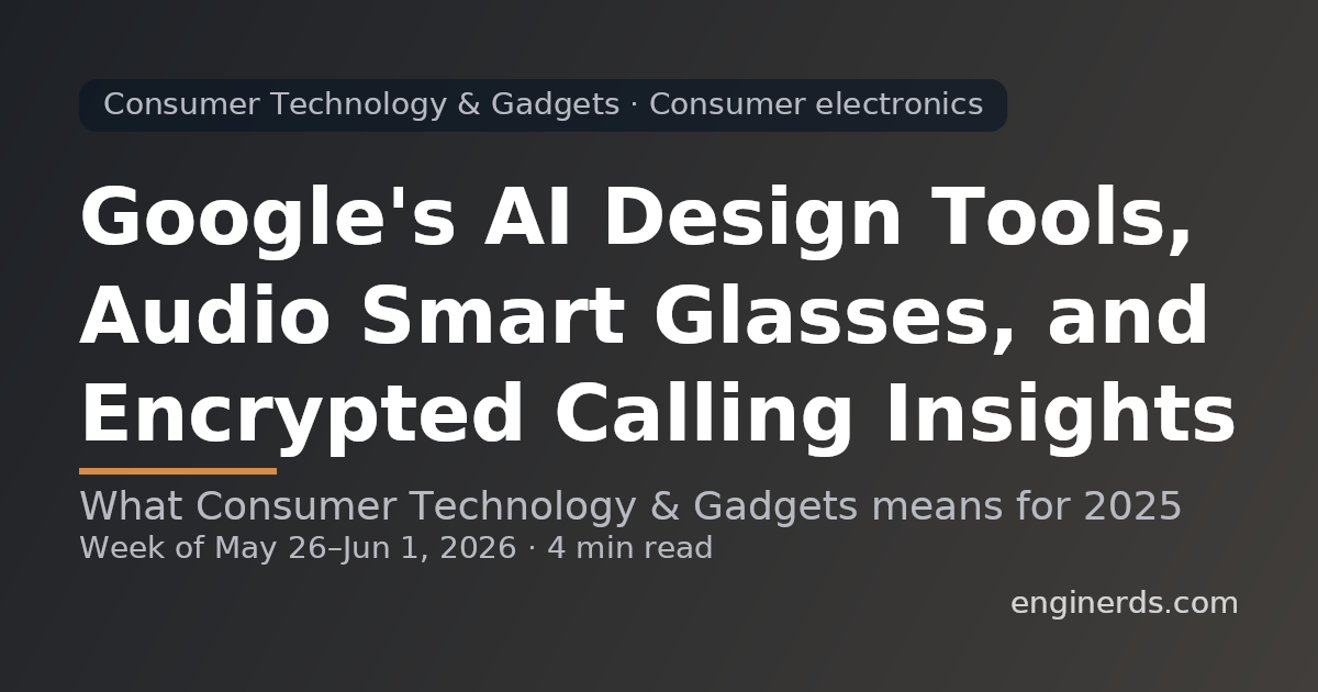 Google's AI Design Tools, Audio Smart Glasses, and Encrypted Calling Insights