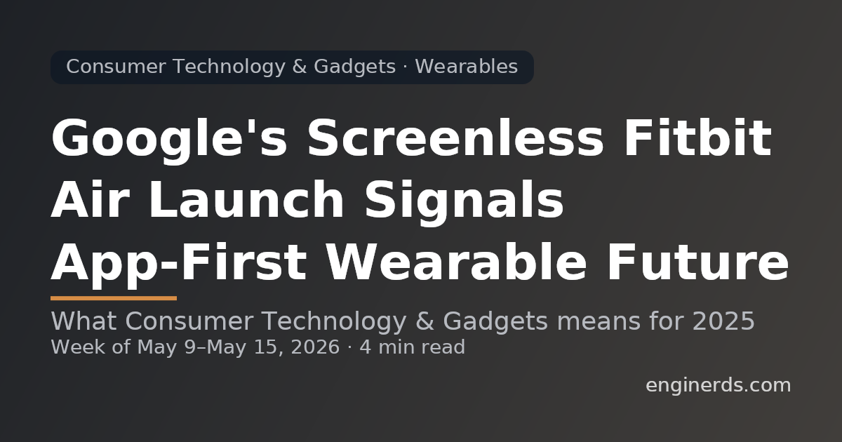 Google's Screenless Fitbit Air Launch Signals App-First Wearable Future