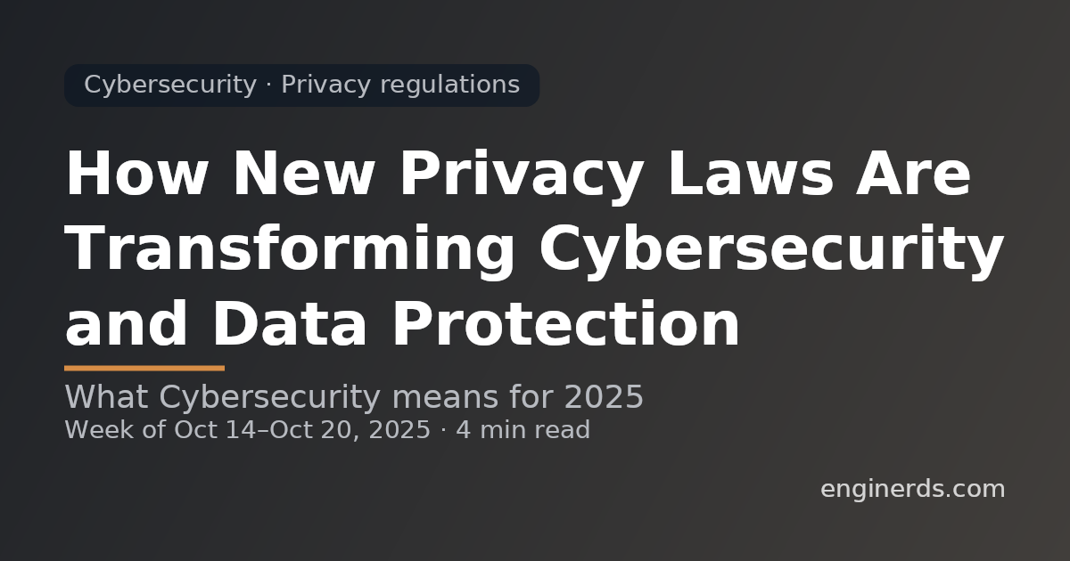 How New Privacy Laws Are Transforming Cybersecurity and Data Protection