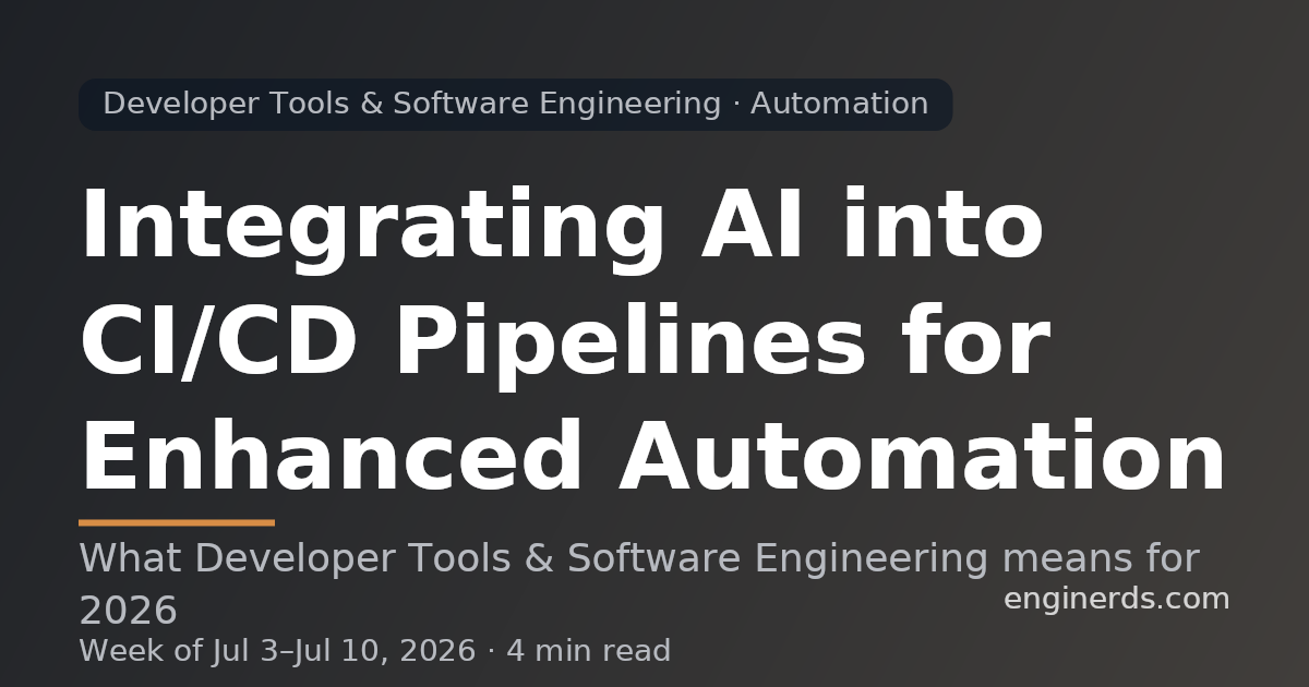 Integrating AI into CI/CD Pipelines for Enhanced Automation