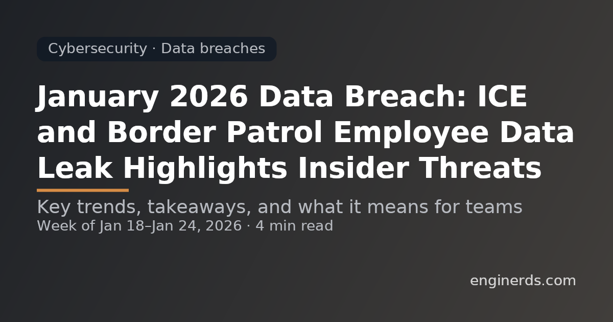 January 2026 Data Breach: ICE and Border Patrol Employee Data Leak Highlights Insider Threats