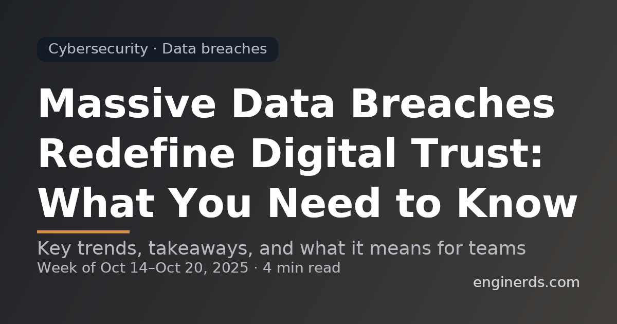 Massive Data Breaches Redefine Digital Trust: What You Need to Know