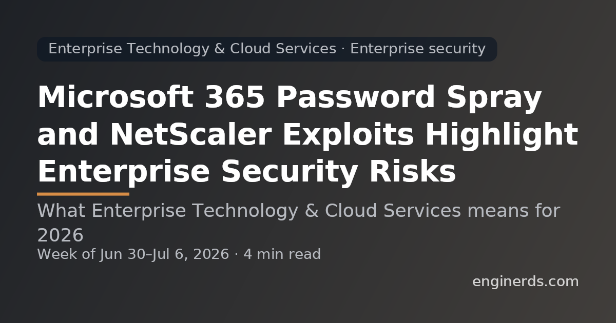 Microsoft 365 Password Spray and NetScaler Exploits Highlight Enterprise Security Risks