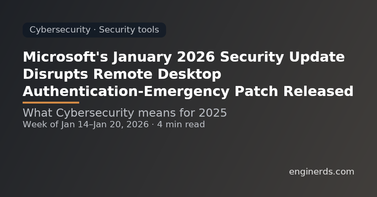 Microsoft's January 2026 Security Update Disrupts Remote Desktop Authentication—Emergency Patch Released