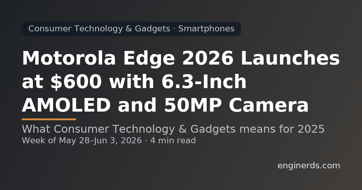 Motorola Edge 2026 Launches at $600 with 6.3-Inch AMOLED and 50MP Camera
