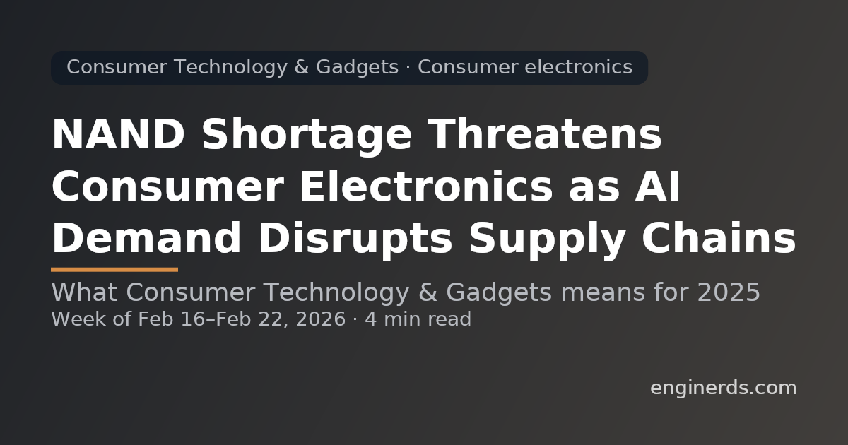 NAND Shortage Threatens Consumer Electronics as AI Demand Disrupts Supply Chains
