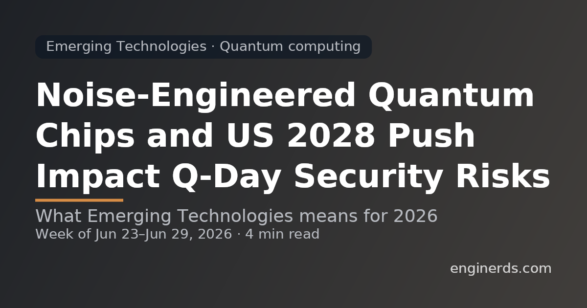 Noise-Engineered Quantum Chips and US 2028 Push Impact Q-Day Security Risks