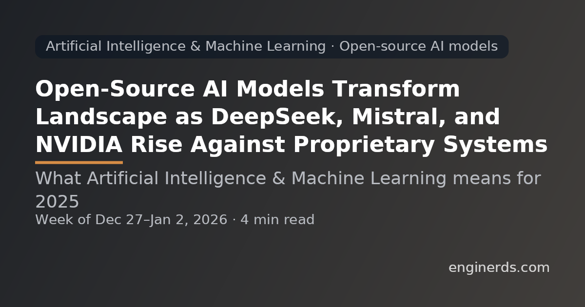 Open-Source AI Models Transform Landscape as DeepSeek, Mistral, and NVIDIA Rise Against Proprietary Systems