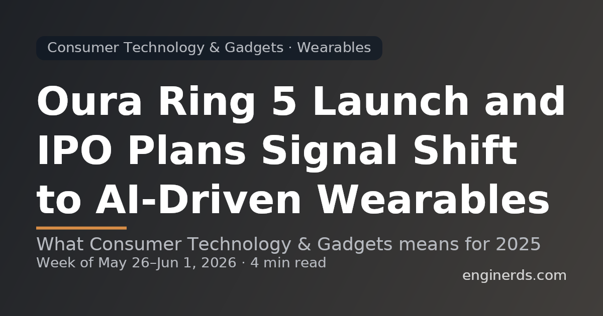 Oura Ring 5 Launch and IPO Plans Signal Shift to AI-Driven Wearables
