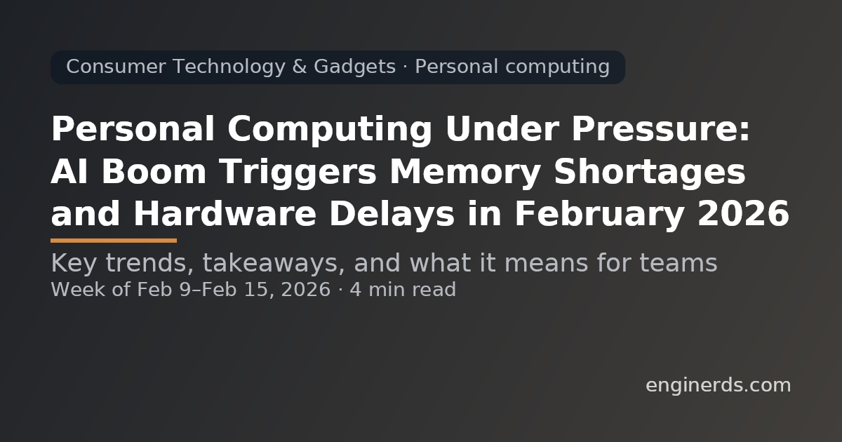 Personal Computing Under Pressure: AI Boom Triggers Memory Shortages and Hardware Delays in February 2026