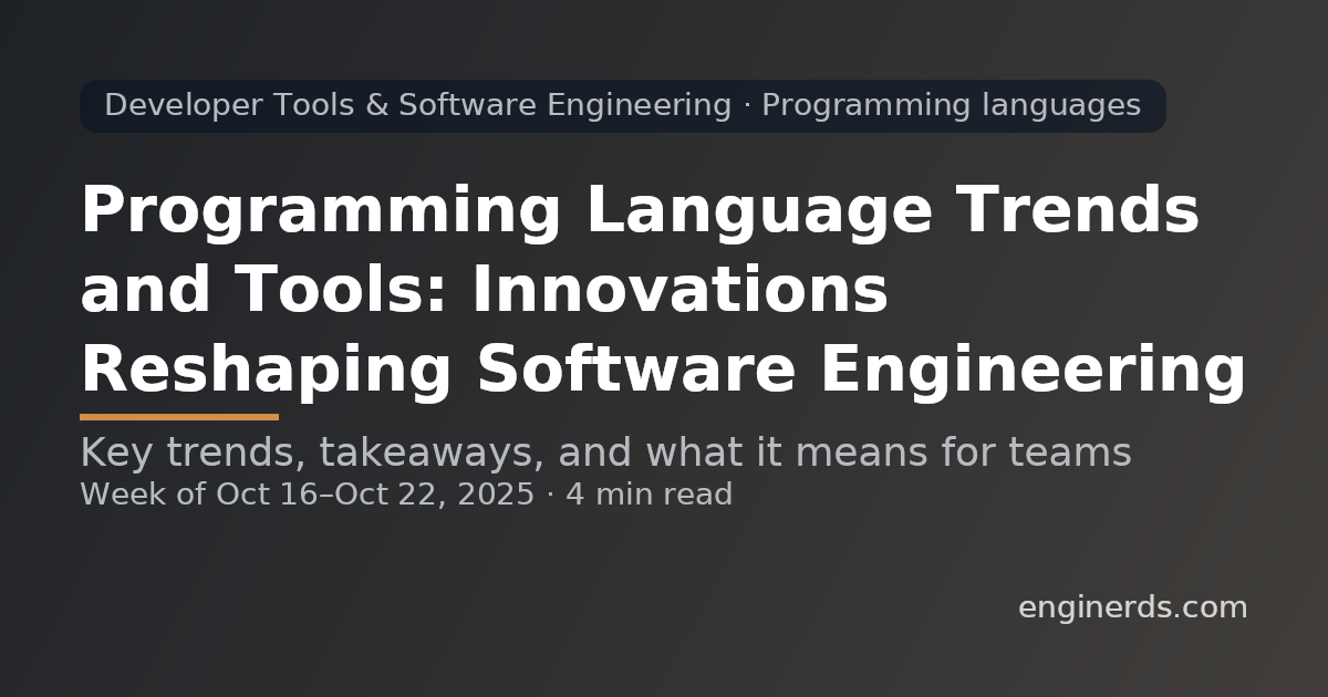 Programming Language Trends and Tools: Innovations Reshaping Software Engineering