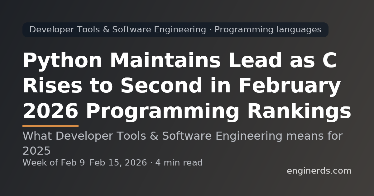 Python Maintains Lead as C Rises to Second in February 2026 Programming Rankings