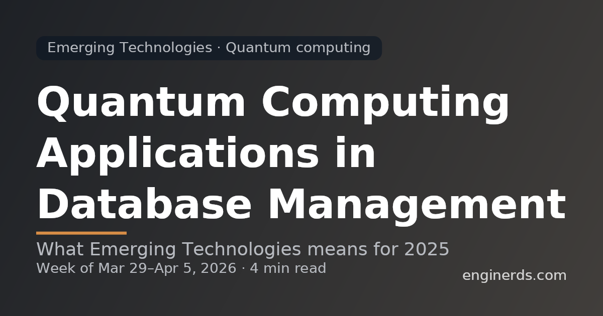 Quantum Computing Applications in Database Management