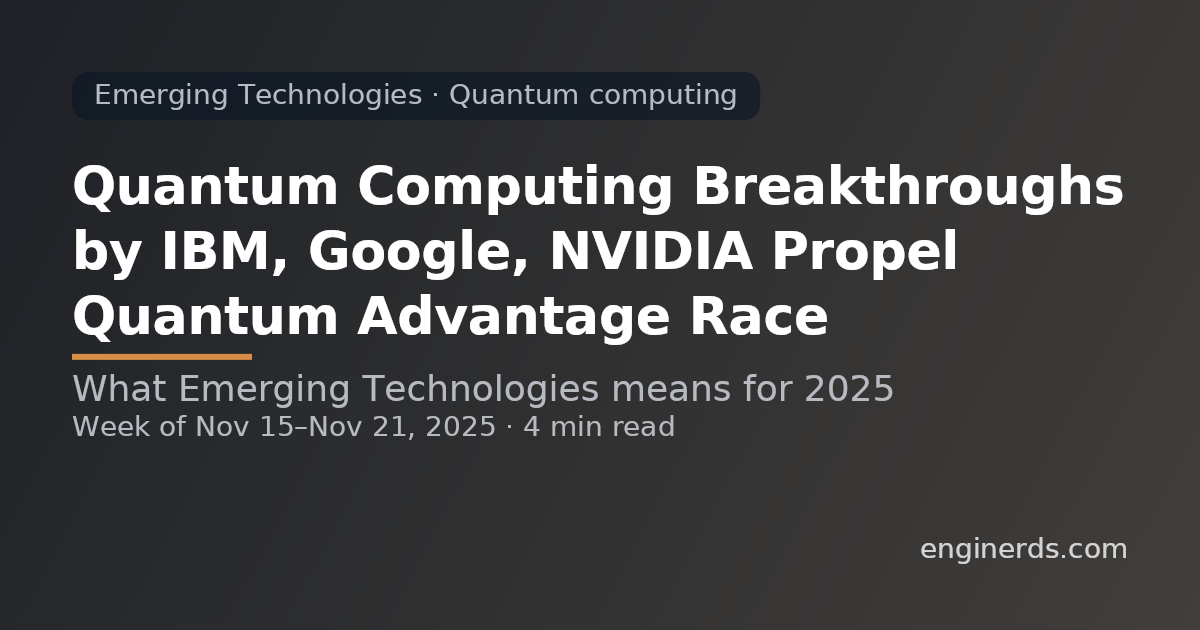 Quantum Computing Breakthroughs by IBM, Google, NVIDIA Propel Quantum Advantage Race