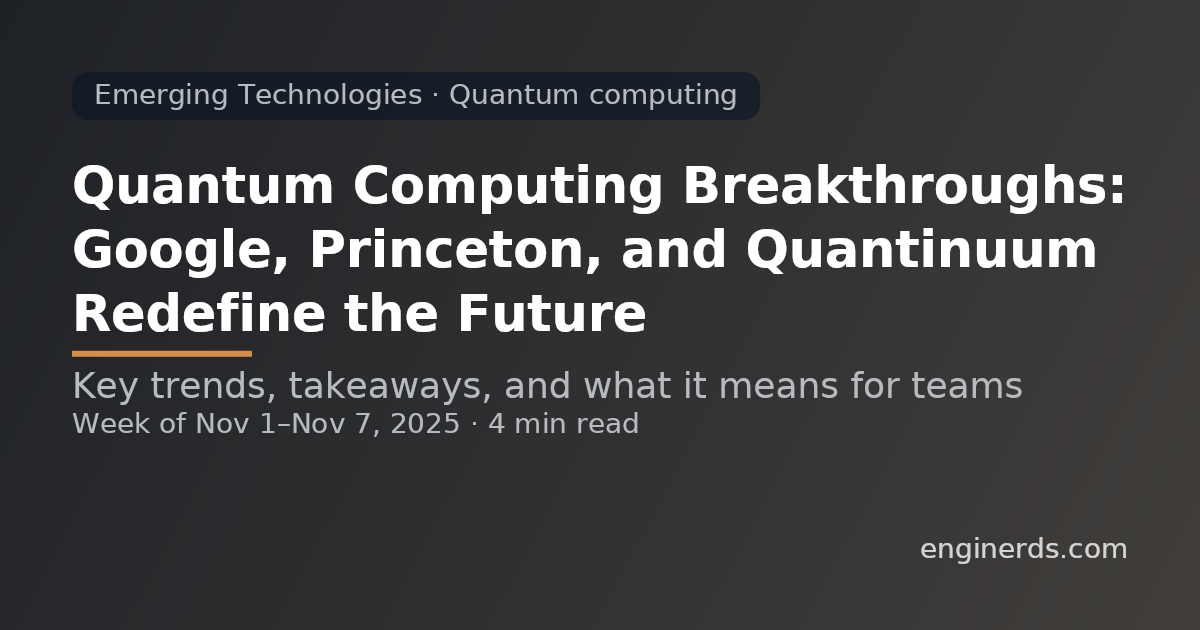 Quantum Computing Breakthroughs: Google, Princeton, and Quantinuum Redefine the Future