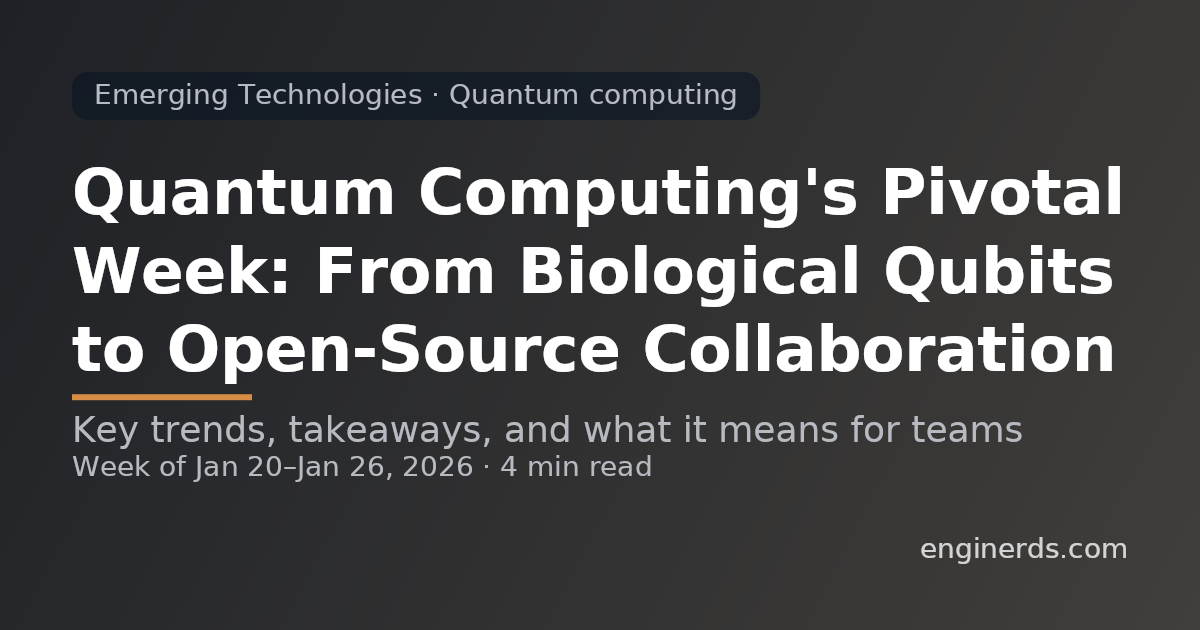 Quantum Computing's Pivotal Week: From Biological Qubits to Open-Source Collaboration