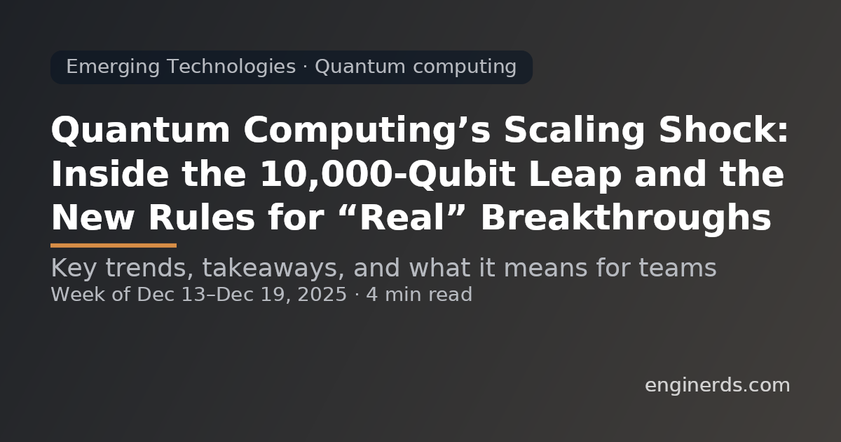 Quantum Computing’s Scaling Shock: Inside the 10,000‑Qubit Leap and the New Rules for “Real” Breakthroughs