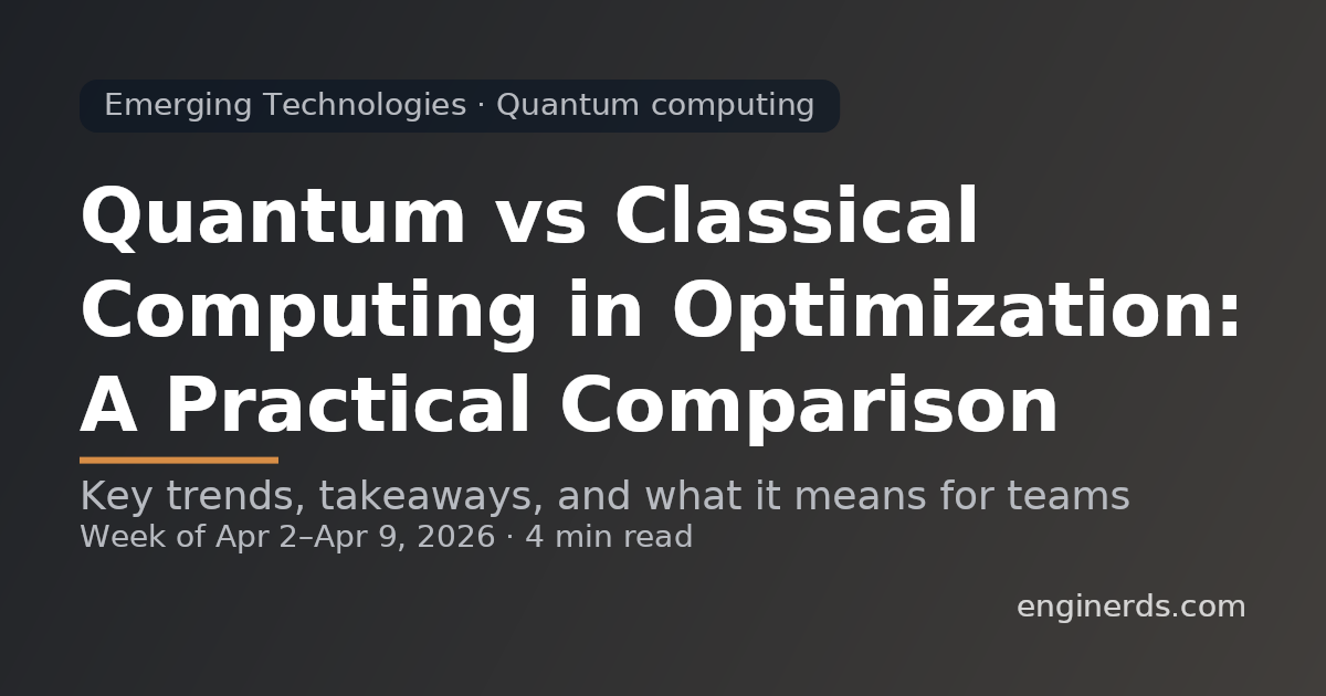 Quantum vs Classical Computing in Optimization: A Practical Comparison