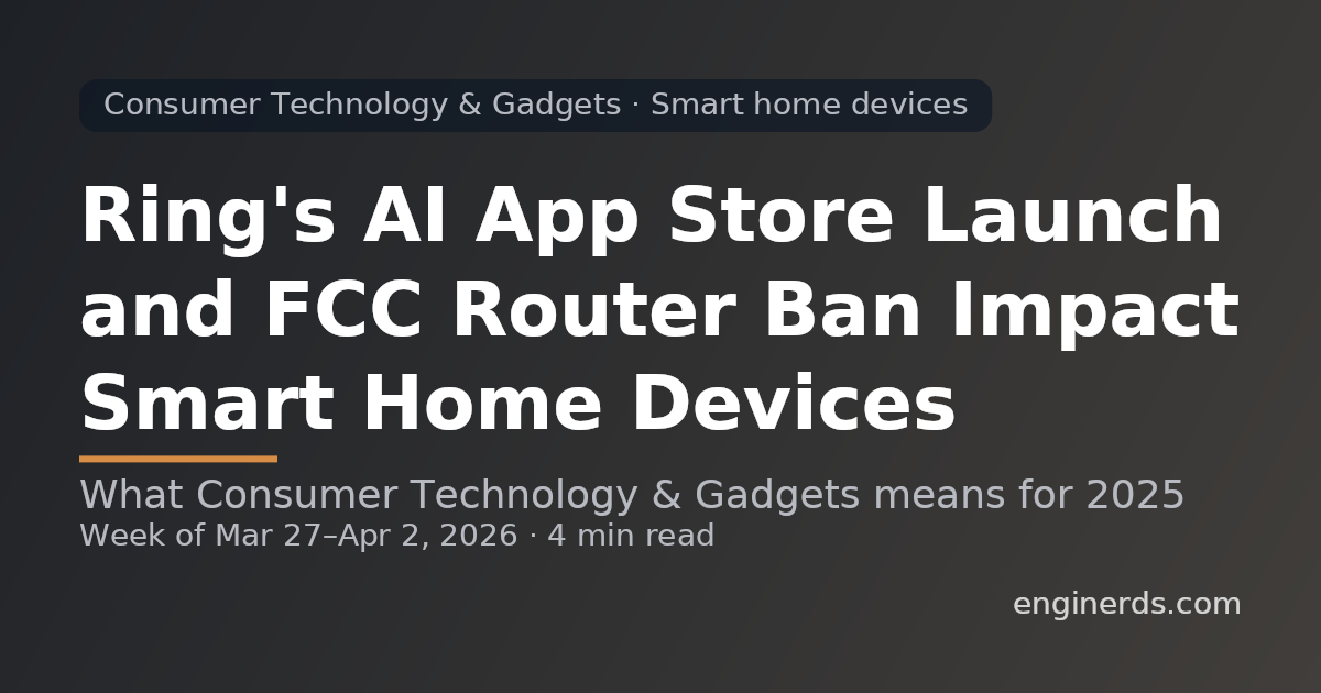 Ring's AI App Store Launch and FCC Router Ban Impact Smart Home Devices