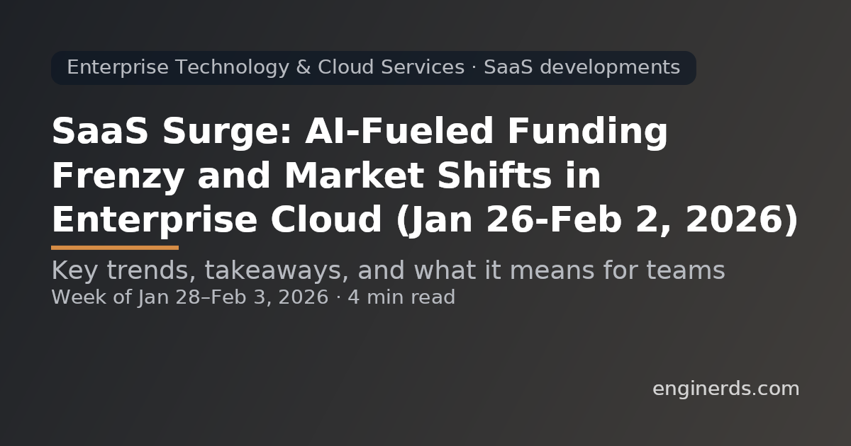 SaaS Surge: AI-Fueled Funding Frenzy and Market Shifts in Enterprise Cloud (Jan 26-Feb 2, 2026)