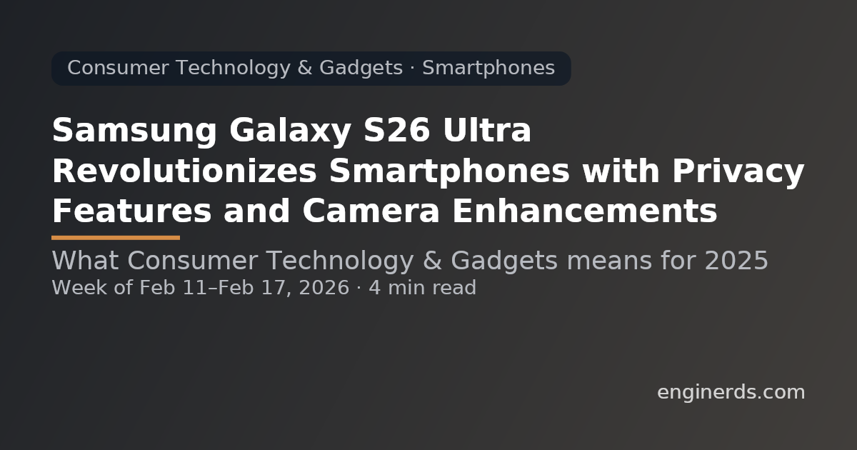 Samsung Galaxy S26 Ultra Revolutionizes Smartphones with Privacy Features and Camera Enhancements