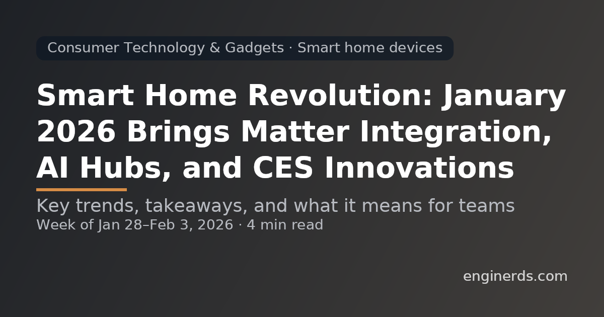 Smart Home Revolution: January 2026 Brings Matter Integration, AI Hubs, and CES Innovations