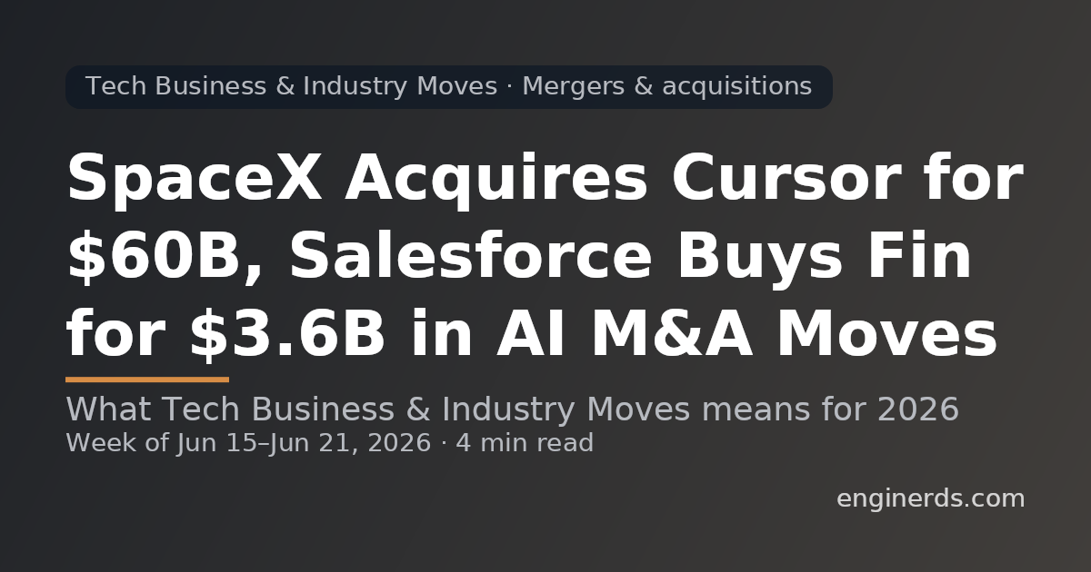 SpaceX Acquires Cursor for $60B, Salesforce Buys Fin for $3.6B in AI M&A Moves