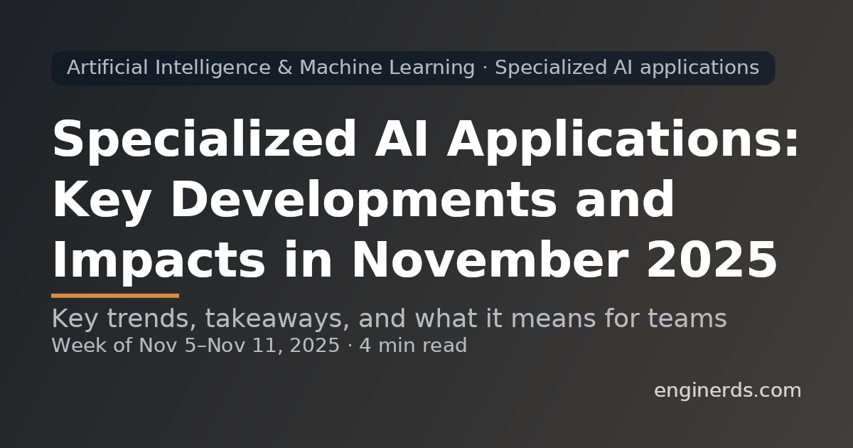 Specialized AI Applications: Key Developments and Impacts in November 2025