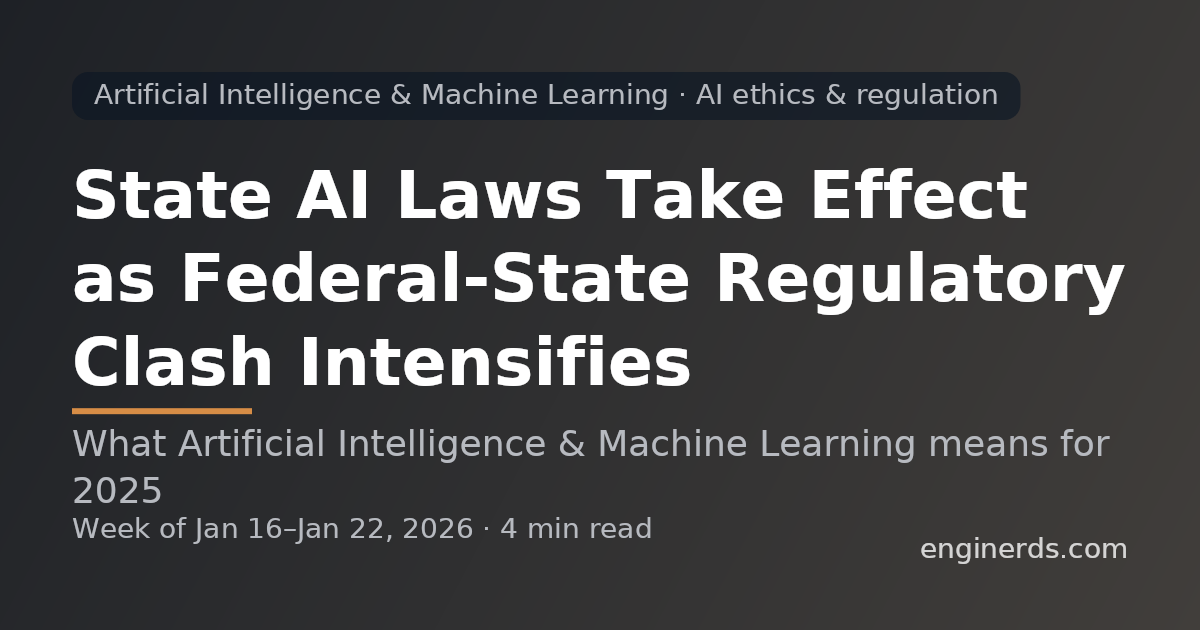 State AI Laws Take Effect as Federal-State Regulatory Clash Intensifies