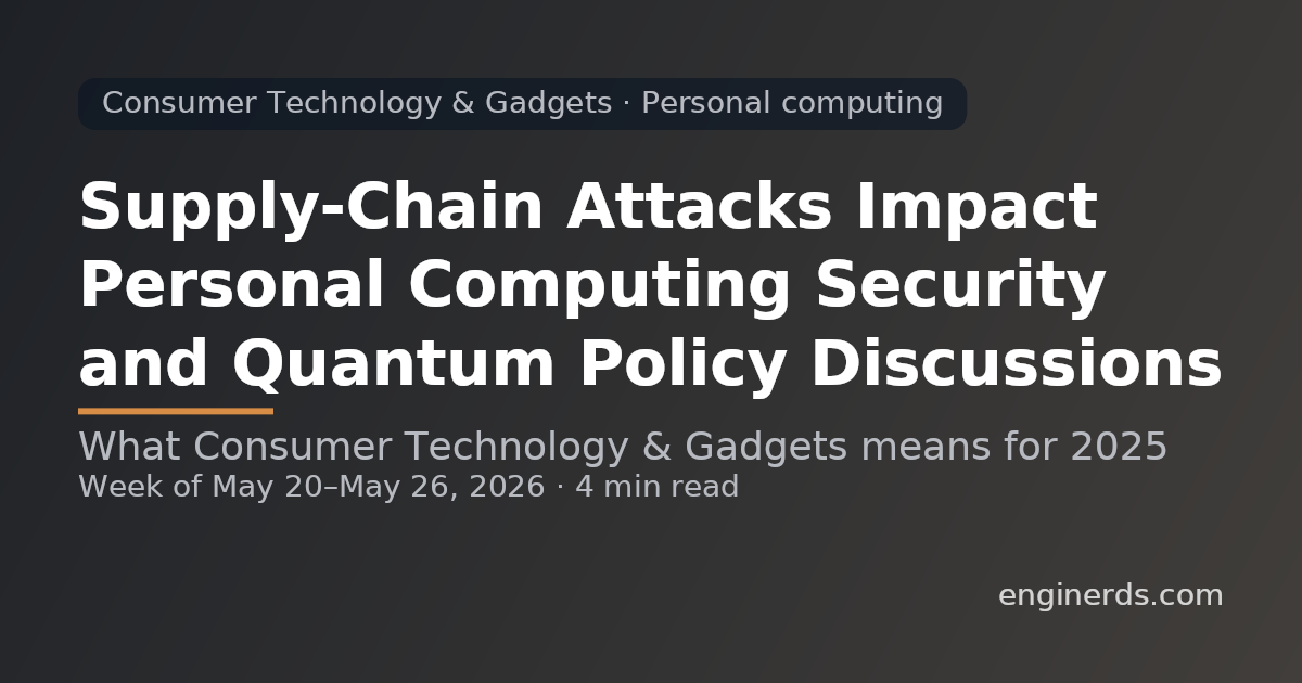 Supply-Chain Attacks Impact Personal Computing Security and Quantum Policy Discussions