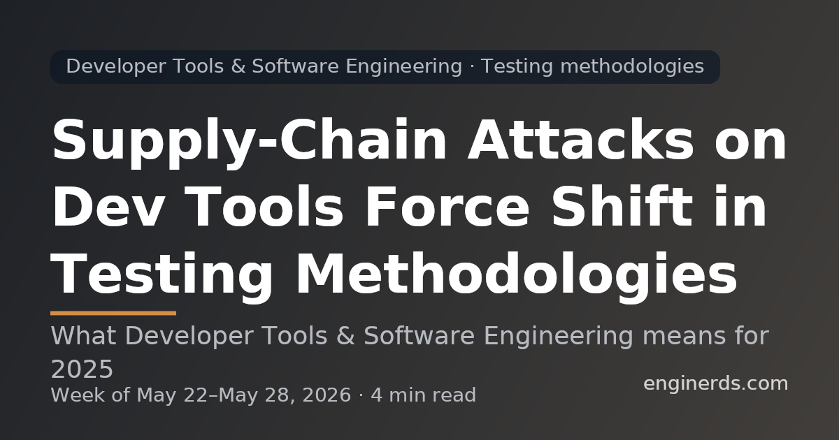 Supply-Chain Attacks on Dev Tools Force Shift in Testing Methodologies