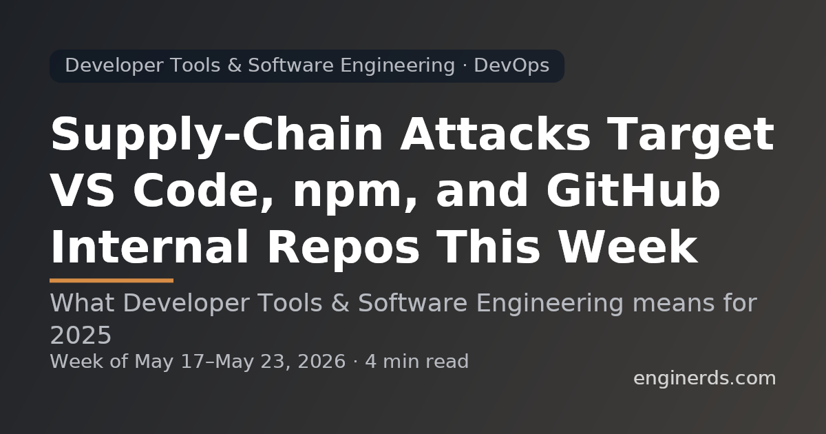 Supply-Chain Attacks Target VS Code, npm, and GitHub Internal Repos This Week