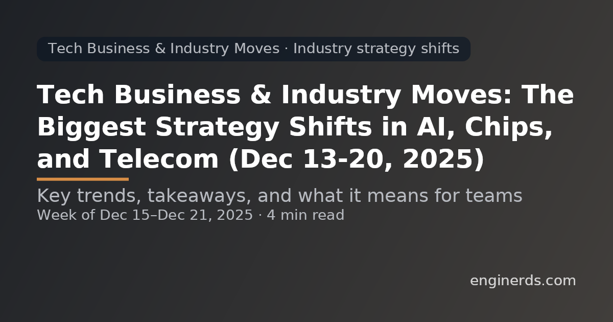 Tech Business & Industry Moves: The Biggest Strategy Shifts in AI, Chips, and Telecom (Dec 13–20, 2025)