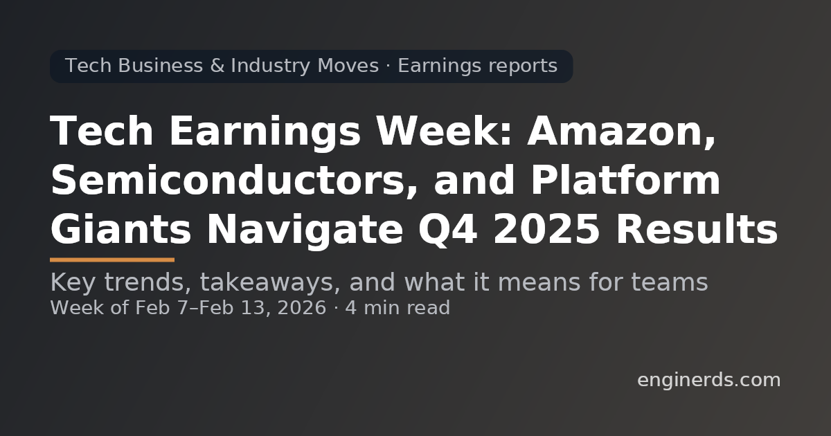 Tech Earnings Week: Amazon, Semiconductors, and Platform Giants Navigate Q4 2025 Results