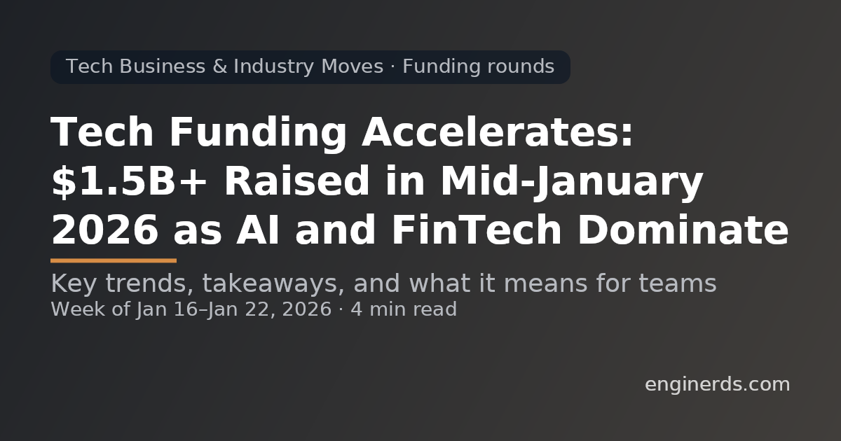 Tech Funding Accelerates: $1.5B+ Raised in Mid-January 2026 as AI and FinTech Dominate