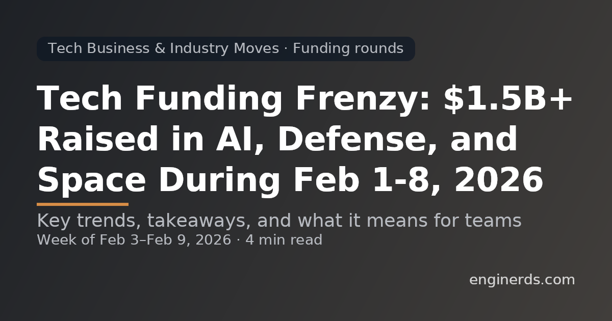 Tech Funding Frenzy: $1.5B+ Raised in AI, Defense, and Space During Feb 1-8, 2026