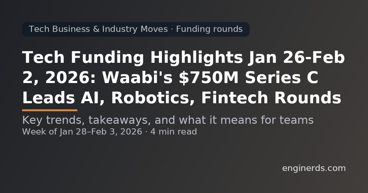 Tech Funding Highlights Jan 26-Feb 2, 2026: Waabi's $750M Series C Leads AI, Robotics, Fintech Rounds