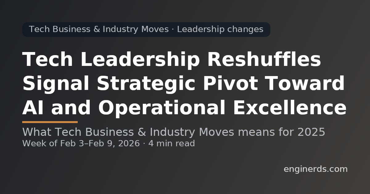 Tech Leadership Reshuffles Signal Strategic Pivot Toward AI and Operational Excellence