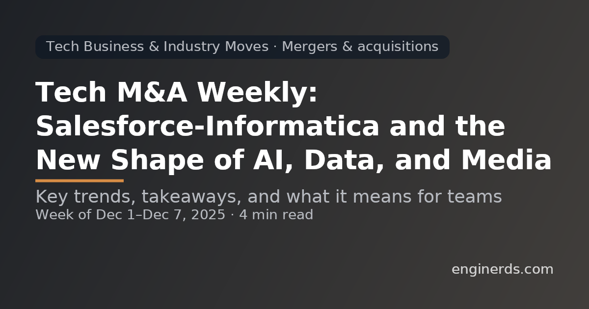 Tech M&A Weekly: Salesforce–Informatica and the New Shape of AI, Data, and Media