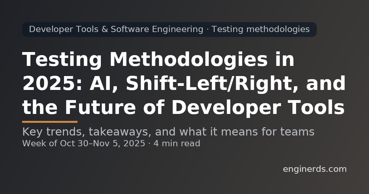 Testing Methodologies in 2025: AI, Shift-Left/Right, and the Future of Developer Tools