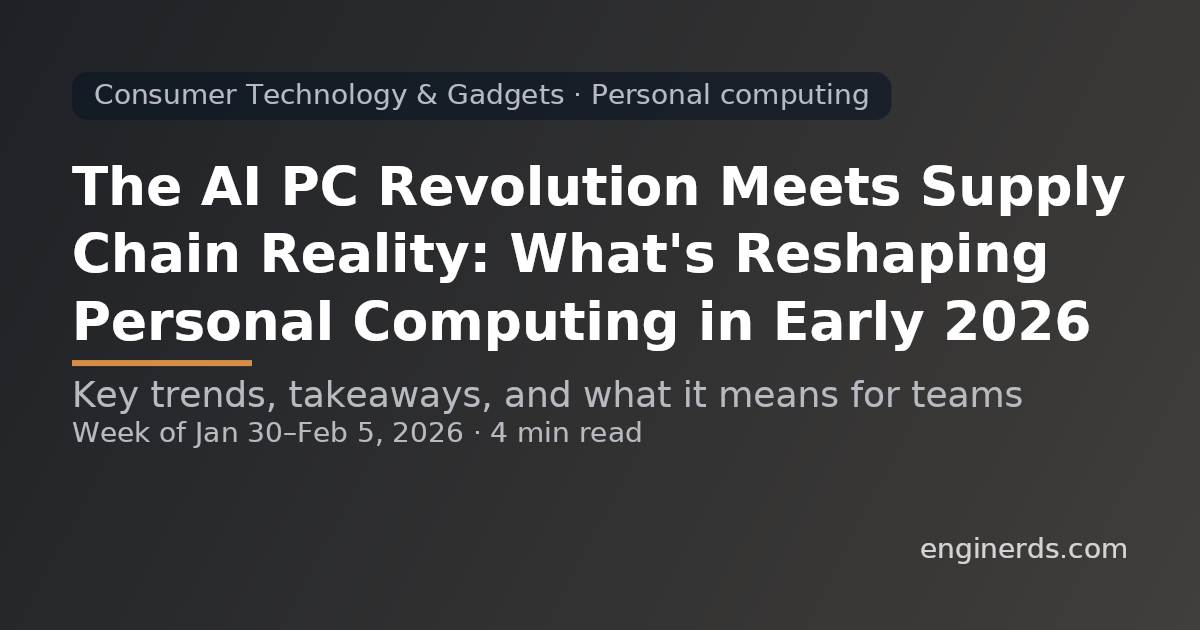 The AI PC Revolution Meets Supply Chain Reality: What's Reshaping Personal Computing in Early 2026