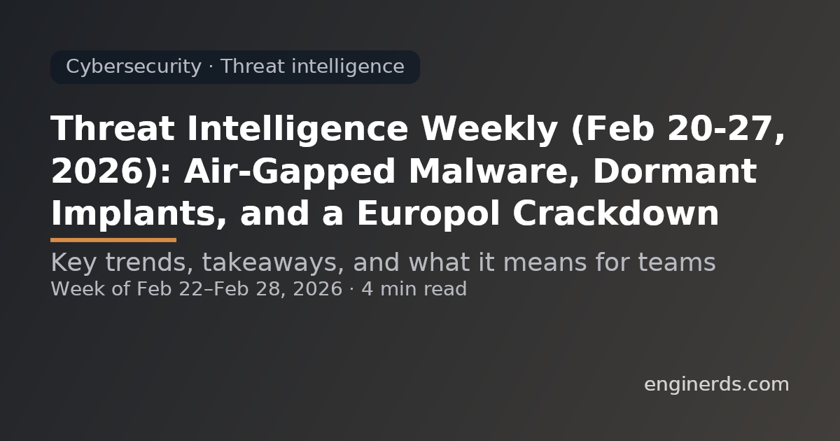 Threat Intelligence Weekly (Feb 20–27, 2026): Air-Gapped Malware, Dormant Implants, and a Europol Crackdown