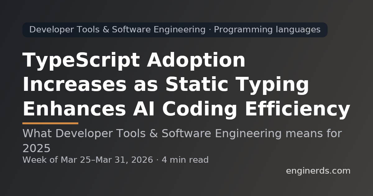 TypeScript Adoption Increases as Static Typing Enhances AI Coding Efficiency