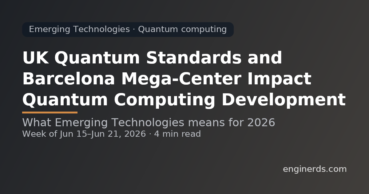 UK Quantum Standards and Barcelona Mega-Center Impact Quantum Computing Development