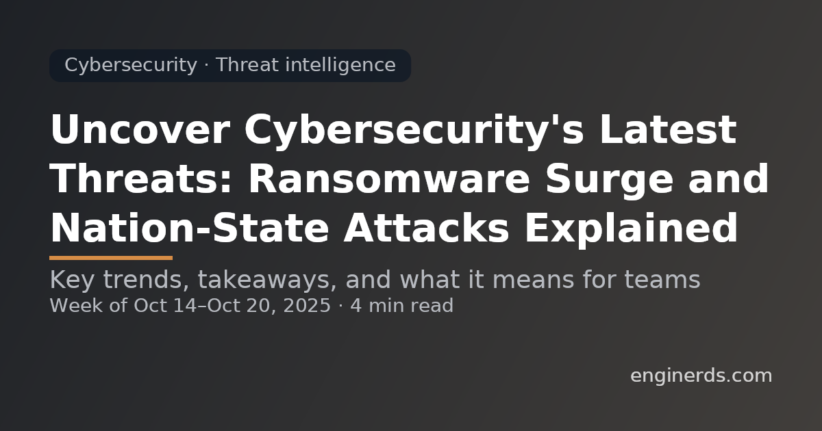 Uncover Cybersecurity's Latest Threats: Ransomware Surge and Nation-State Attacks Explained