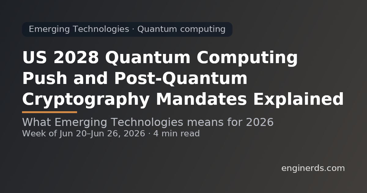 US 2028 Quantum Computing Push and Post-Quantum Cryptography Mandates Explained