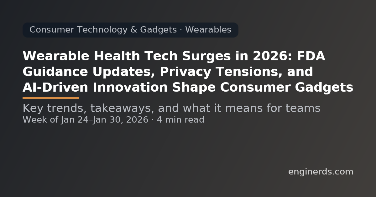 Wearable Health Tech Surges in 2026: FDA Guidance Updates, Privacy Tensions, and AI-Driven Innovation Shape Consumer Gadgets