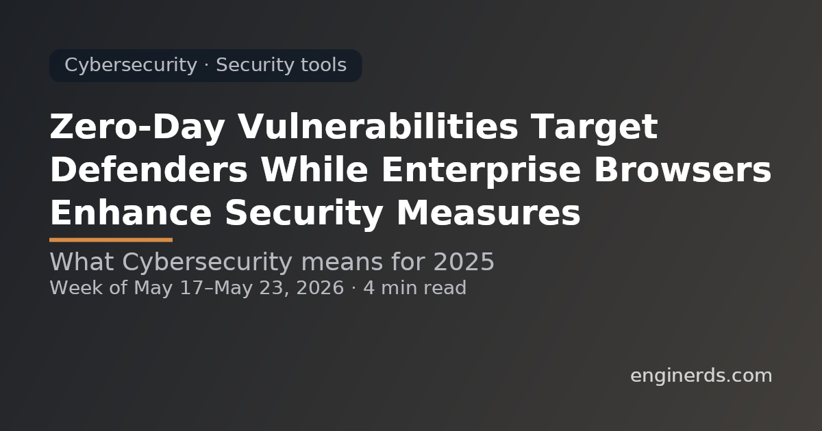 Zero-Day Vulnerabilities Target Defenders While Enterprise Browsers Enhance Security Measures